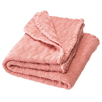 Babydecke Wolle Gestrickt weich Rosa
