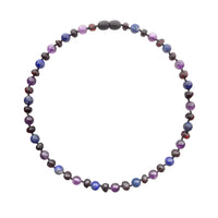 Amberos Bernstein Halskette Baby/Kleinkind Cherry - Lapislazuli - Amethyst