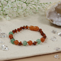Bernsteinarmband Kind Aventurin – Jade