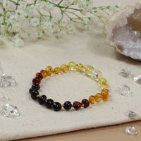 Amberos Bernstein-Armband Baby/Kleinkind Regenbogen