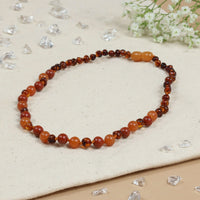 Amberos Bernstein-Halskette Baby/Kleinkind cognac - Aventurin - Jaspis