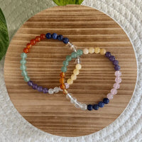 Chakra (7-Farben) Kugelarmband 6mm Damen