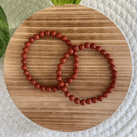 Roter Jaspis Kugelarmband 6mm Damen