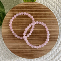 Rosenquarz Kugelarmband 6mm Damen