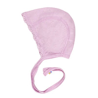 Fliegermütze Wolle/Seide mit Spitze - Rosa