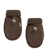 Baby Fäustlinge Wolfsfell - Braun