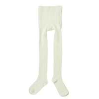 Gestrickte Wollhose / Leggings mit Fuß Ecru