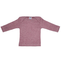 Longsleeve Wolle Seide Baumwolle weinrot