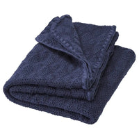 Babydecke Wolle Gestrickt Indigo