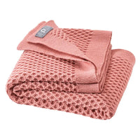 Babydecke Wolle Honeycomb weich Rosa