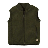 Strampler Kind gekochte Wolle - Olive
