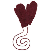 Fäustlinge aus gekochter Wolle - cassis mt 1.