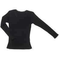 Joha Women's Longsleeve Wolle mit Spitze - schwarz