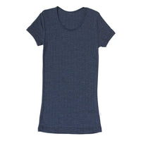 Damen-T-Shirt aus Wolle und Seide - blau