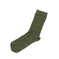 Wolle dünn Rib Socken - oliv