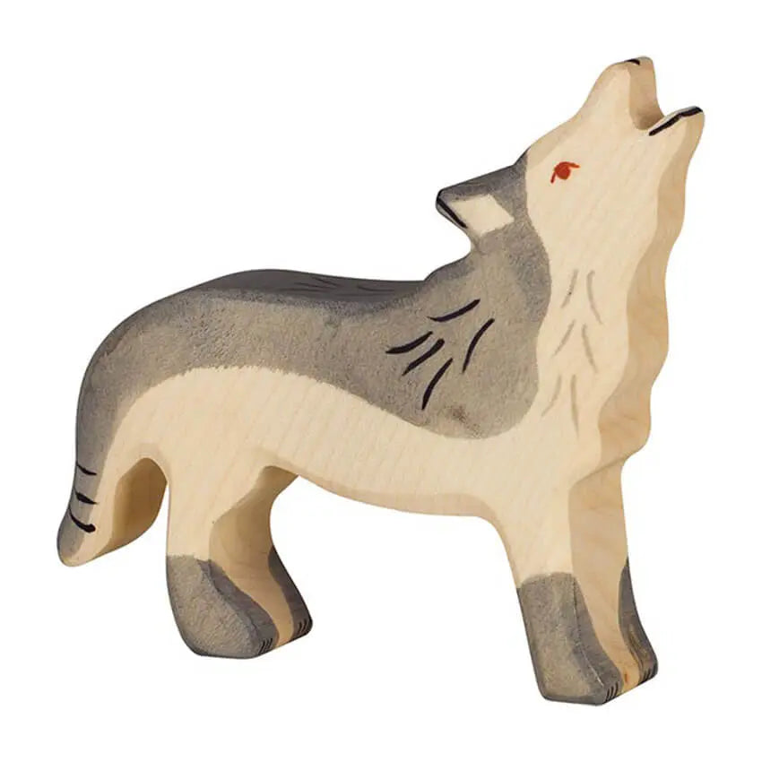 Houten wolf huilend