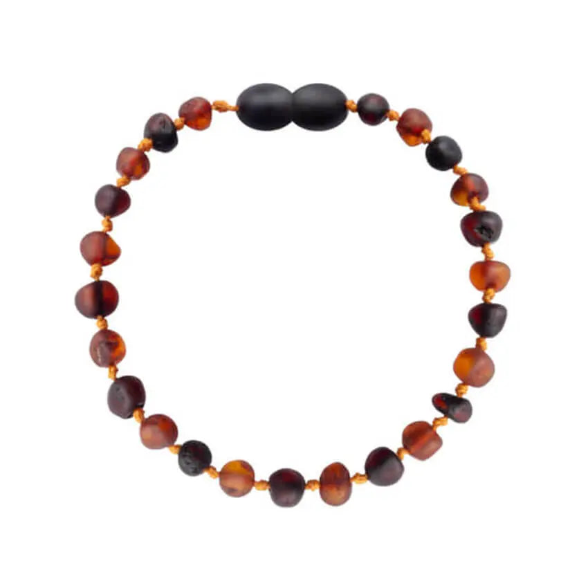 Barnsteen armband kind cognac - cherry - unpolished