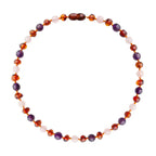 Barnsteen armband baby/peuter amethist - rozenkwarts