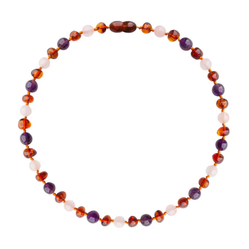 Barnsteen ketting dames amethist - rozenkwarts