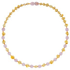 Barnsteen ketting dames lemon – rose quartz