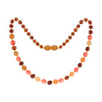 Barnsteen ketting baby/peuter cognac - aventurine coral
