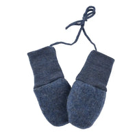 Blaue Fäustlinge aus Wolfsvlies