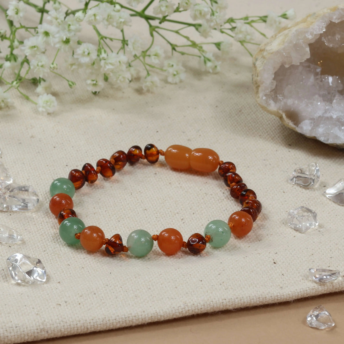 Barnsteen armband dames aventurijn - jade