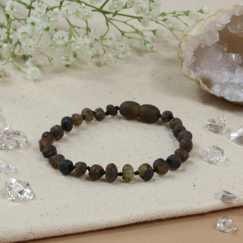 Barnsteen armband dames green – unpolished