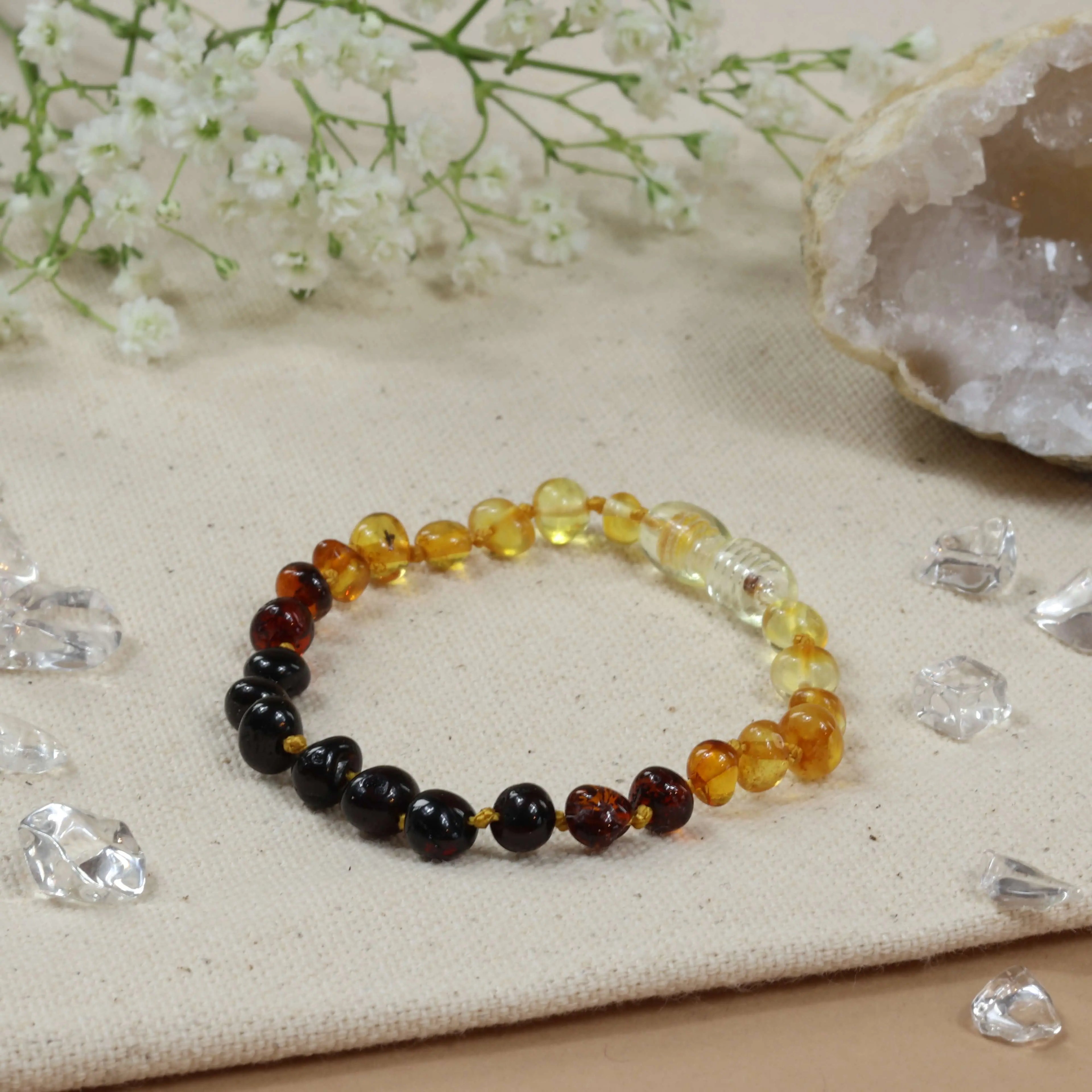 Barnsteen armband baby/peuter rainbow