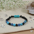 Barnsteen armband baby/peuter cherry - turkoois - jade