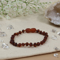 Bernsteinarmband Damen cognac - unpoliert
