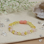Barnsteen armband baby/peuter lemon - rose quartz