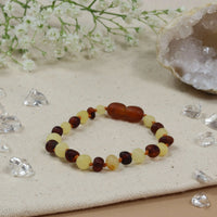 Amberos Bernsteinarmband Damen cognac - Milch unpoliert