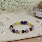 Barnsteen armband baby/peuter lemon amethist jade