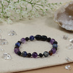 Barnsteen armband baby/peuter cherry - lapis lazuli - amethist