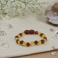 Amberos Bernsteinarmband Baby/Kleinkind cognac - lemon unpoliert