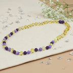 Barnsteen ketting dames lemon - amethist - jade