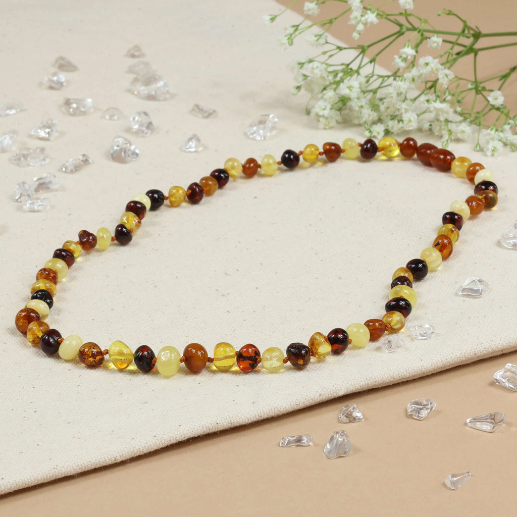 Barnsteen ketting baby/peuter luxery multi 4 color