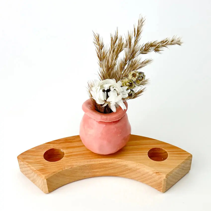 Roze kraagvaasje steker