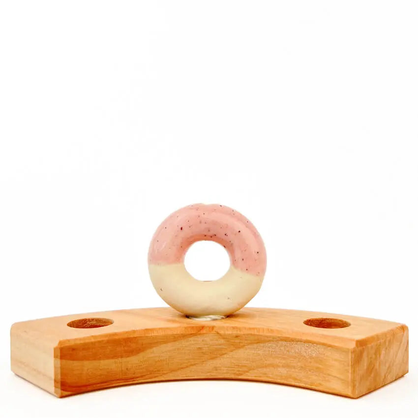 Donut vaasje roze steker