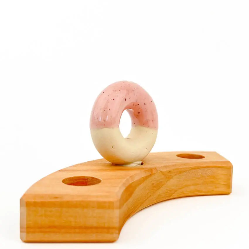Donut vaasje roze steker