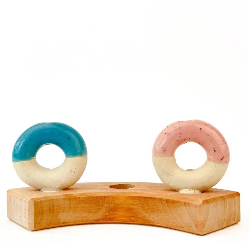 Donut vaasje roze steker