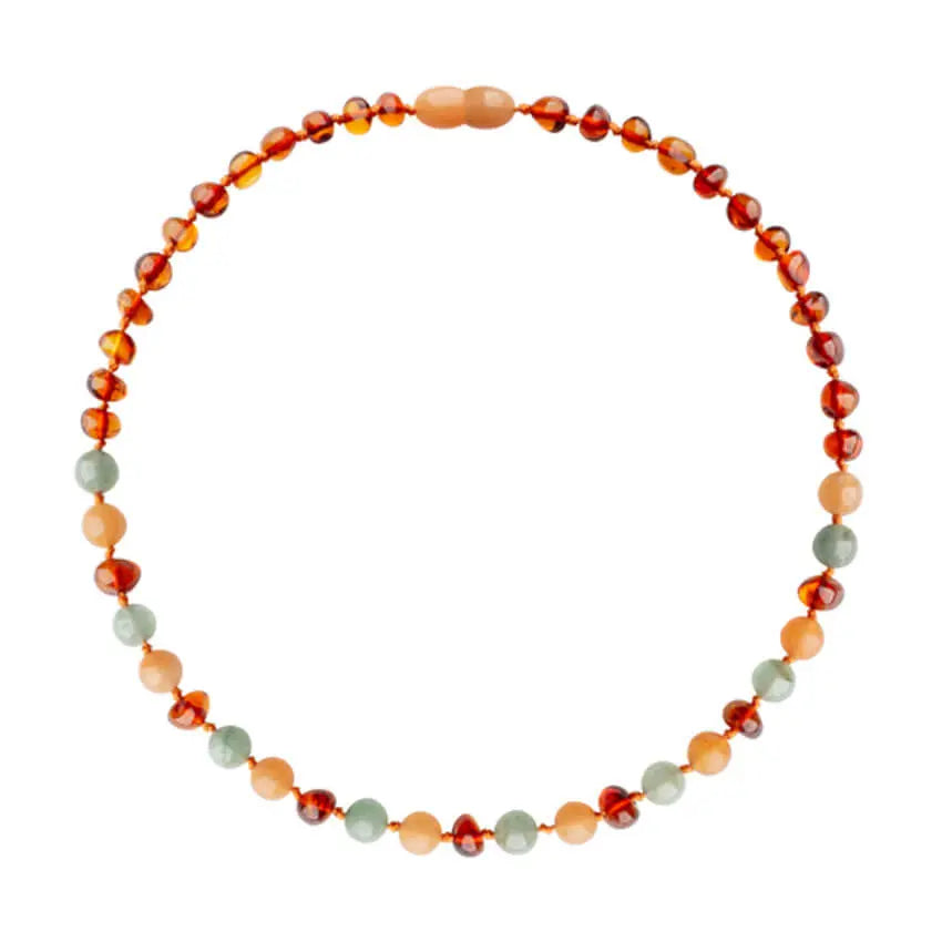 Barnsteen ketting baby/peuter aventurijn - jade