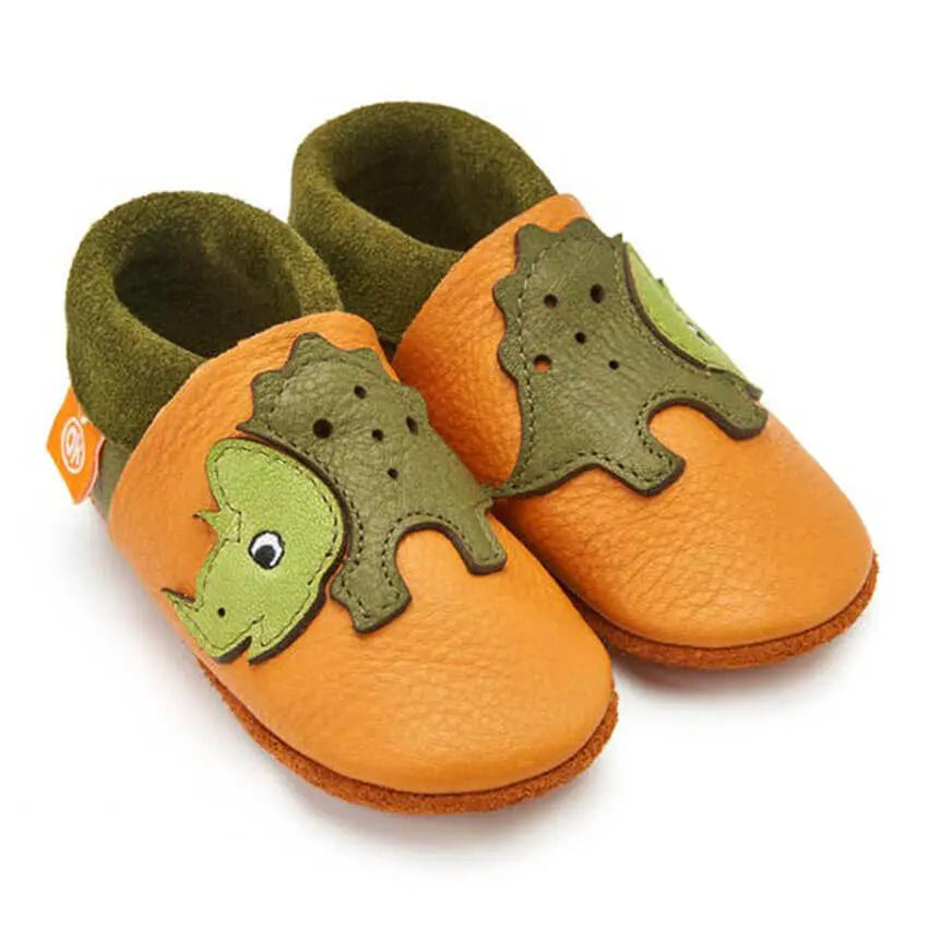 Leren babyslofjes Trixie de Triceratops