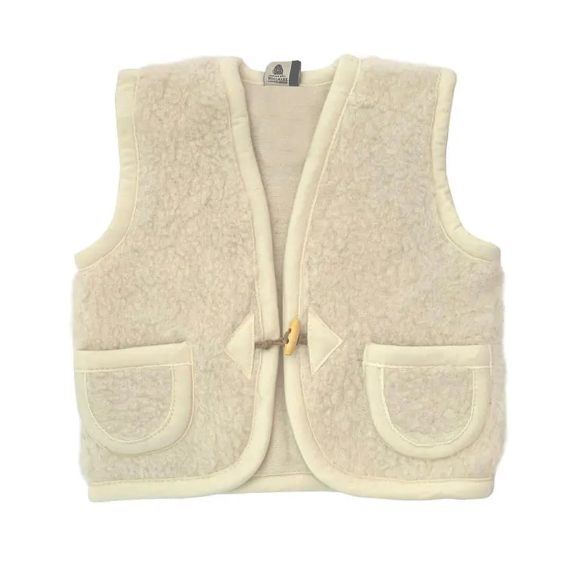 Bodywarmer kind van wol - Alpen junior naturel