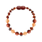 Barnsteen armband dames cognac – aventurijn - jaspis