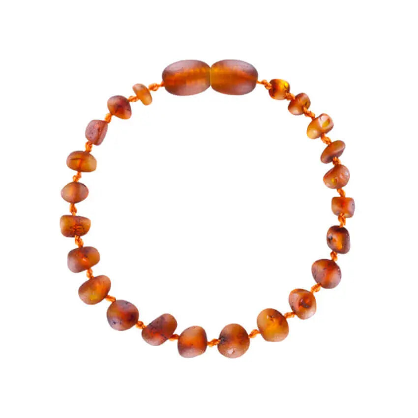 Barnsteen armband kind cognac - unpolished