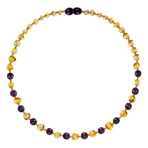 Barnsteen ketting dames lemon - amethist - jade