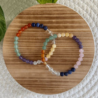 Baby Natura Chakra (7-farbig) Kugelarmband 6mm Damen