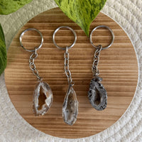 Baby Natura Achat Geode Schlüsselanhänger